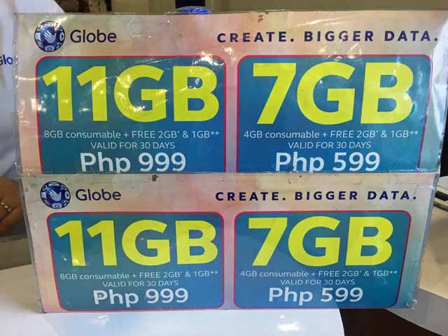 「GLOBE」のSIMカード価格表