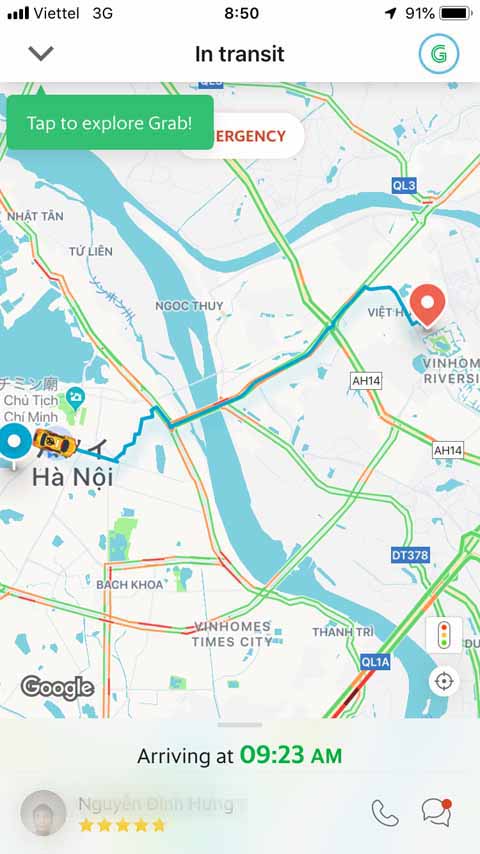 Grab(グラブタクシー）を利用する方法